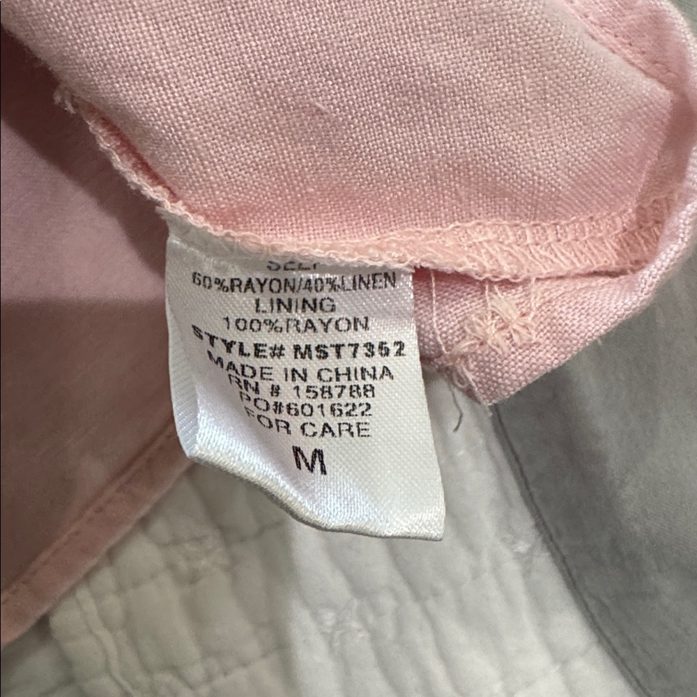 Pink Linen Crop Top and Shorts Set - Picture 4 of 4